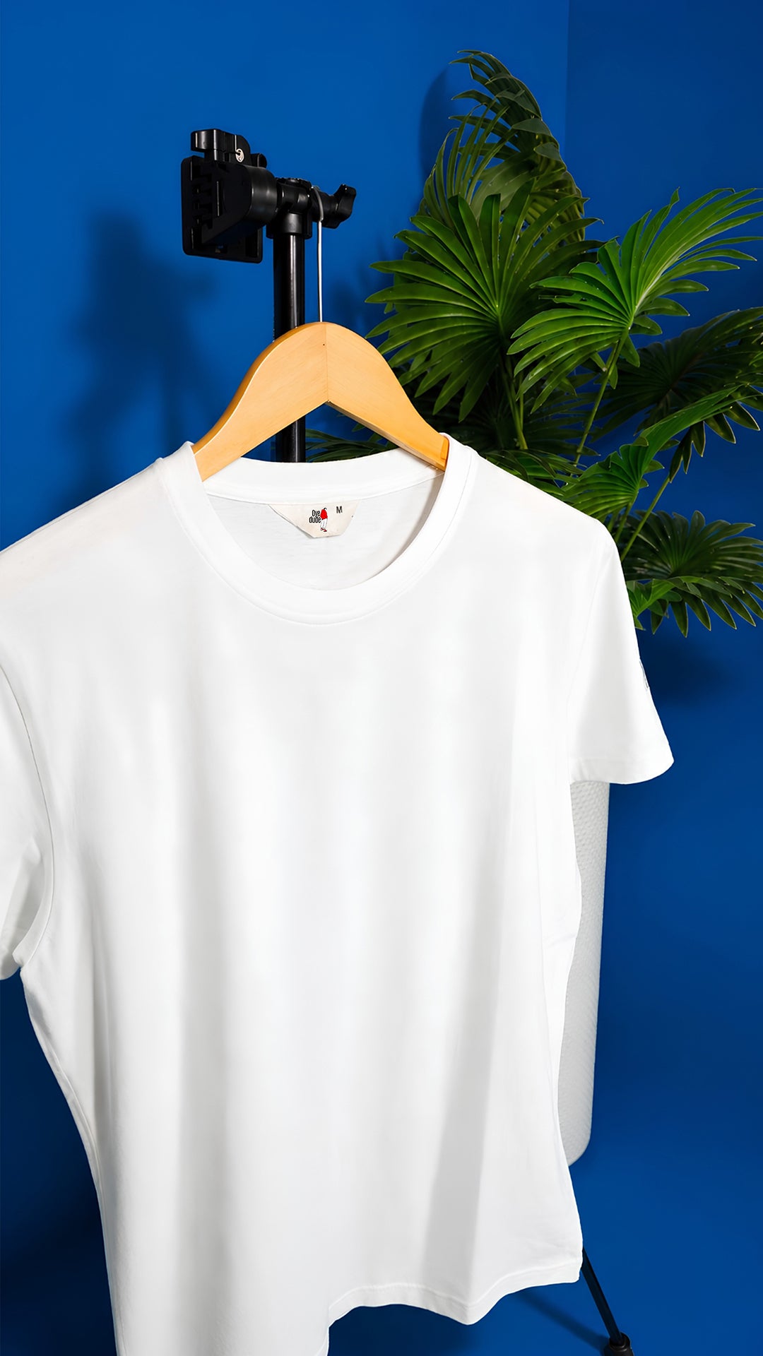 Crew Neck T-Shirt in White  - Essential Men's Cotton Blend Tee