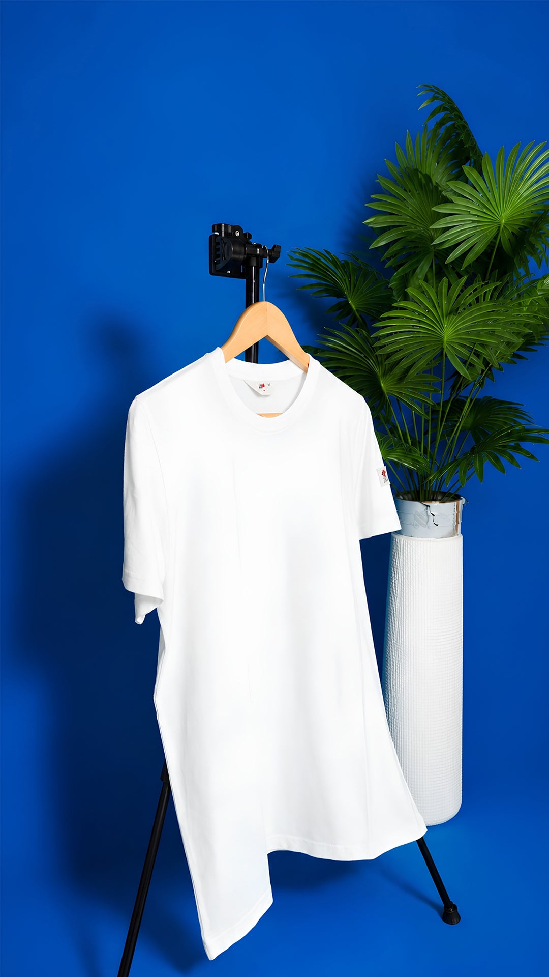 Crew Neck T-Shirt in White  - Essential Men's Cotton Blend Tee