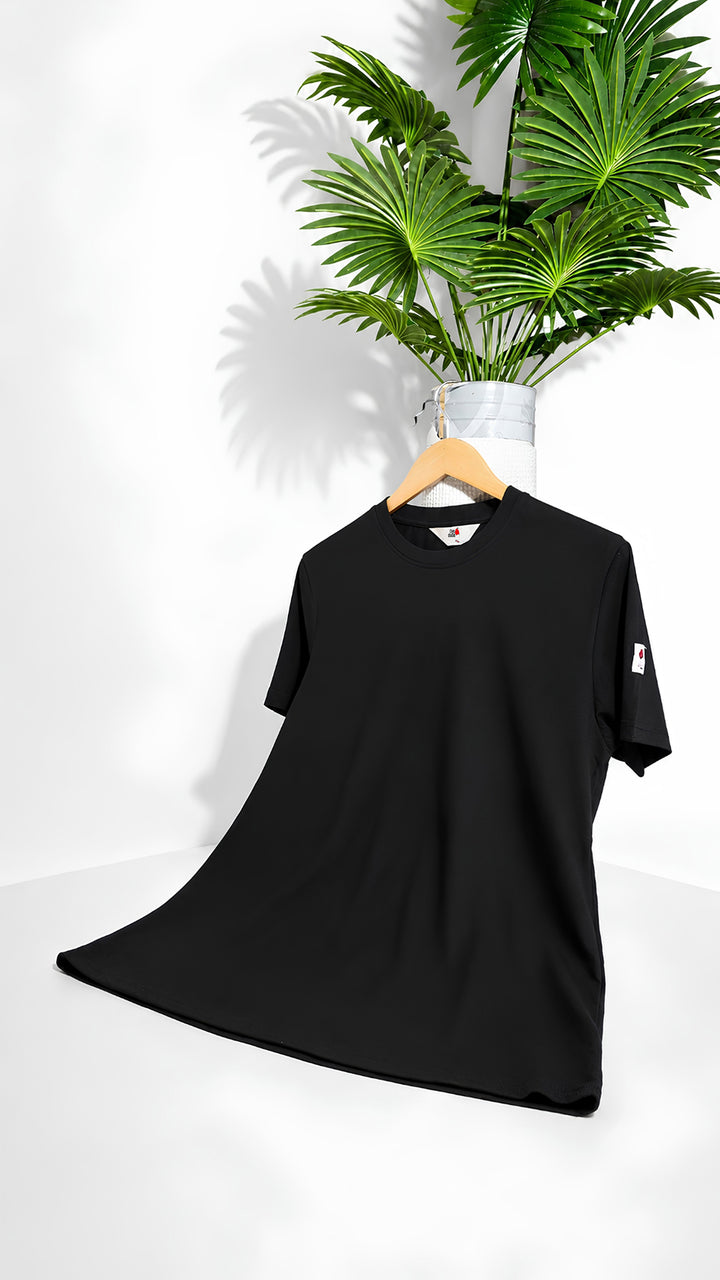Crew Neck T-Shirt in Black  - Essential Men's Cotton Blend Tee