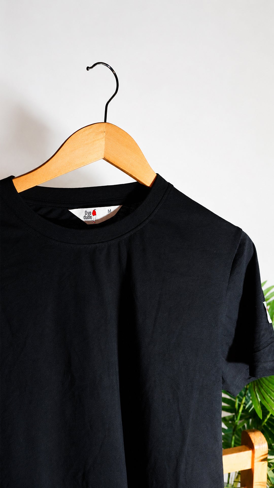 Crew Neck T-Shirt in Black  - Essential Men's Cotton Blend Tee