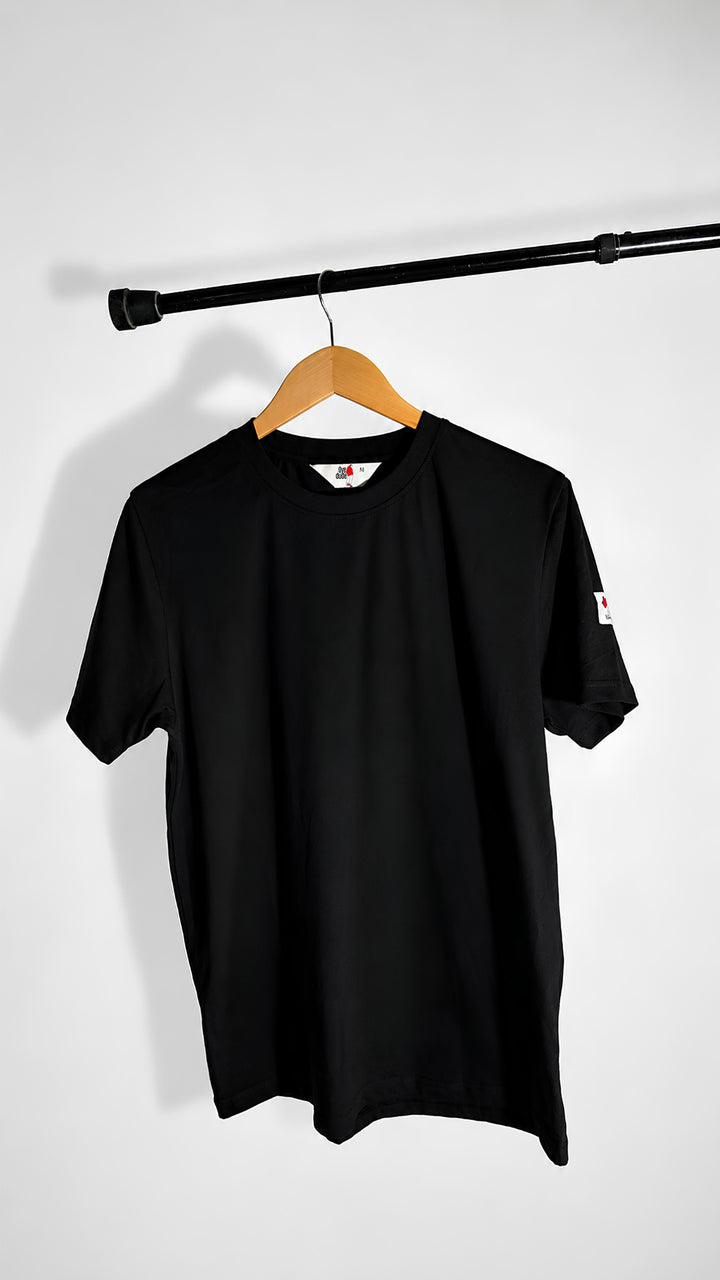 Crew Neck T-Shirt in Black  - Essential Men's Cotton Blend Tee