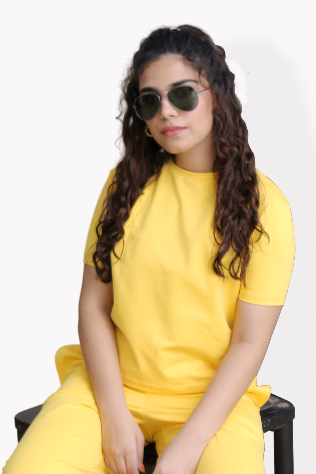 Co-Ord Set with Crewneck tshirt - Yellow