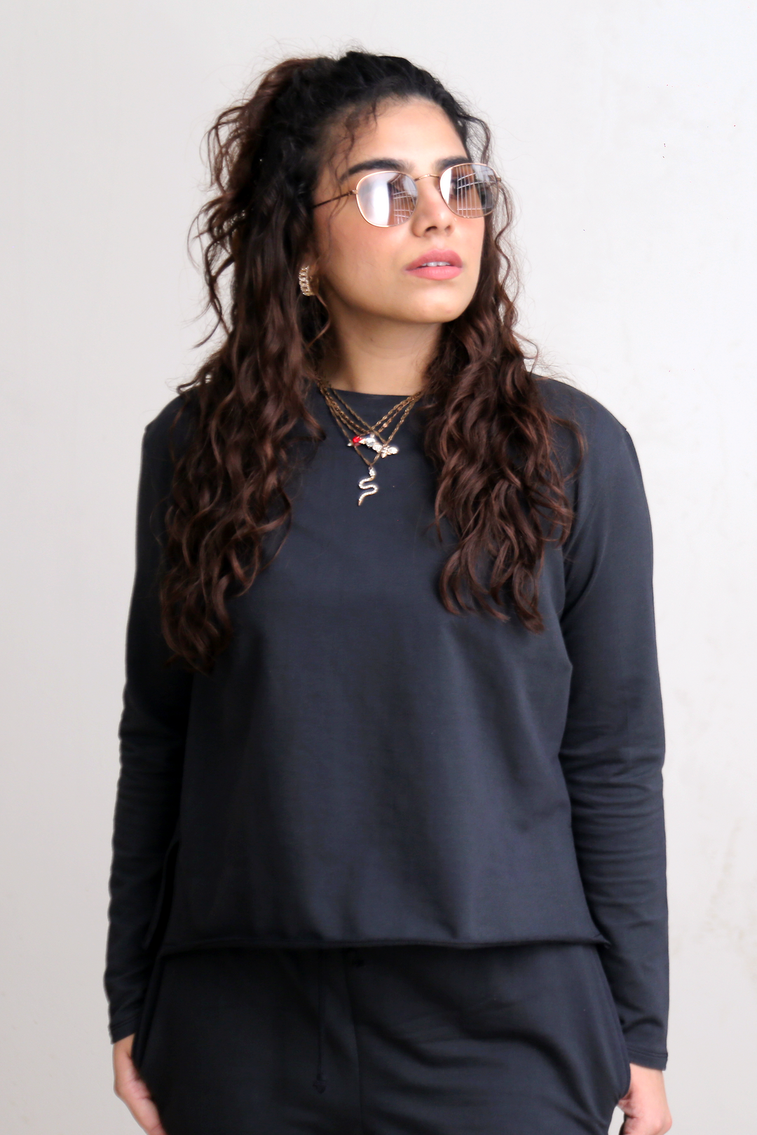 Co-Ord set w/full sleeves - Black