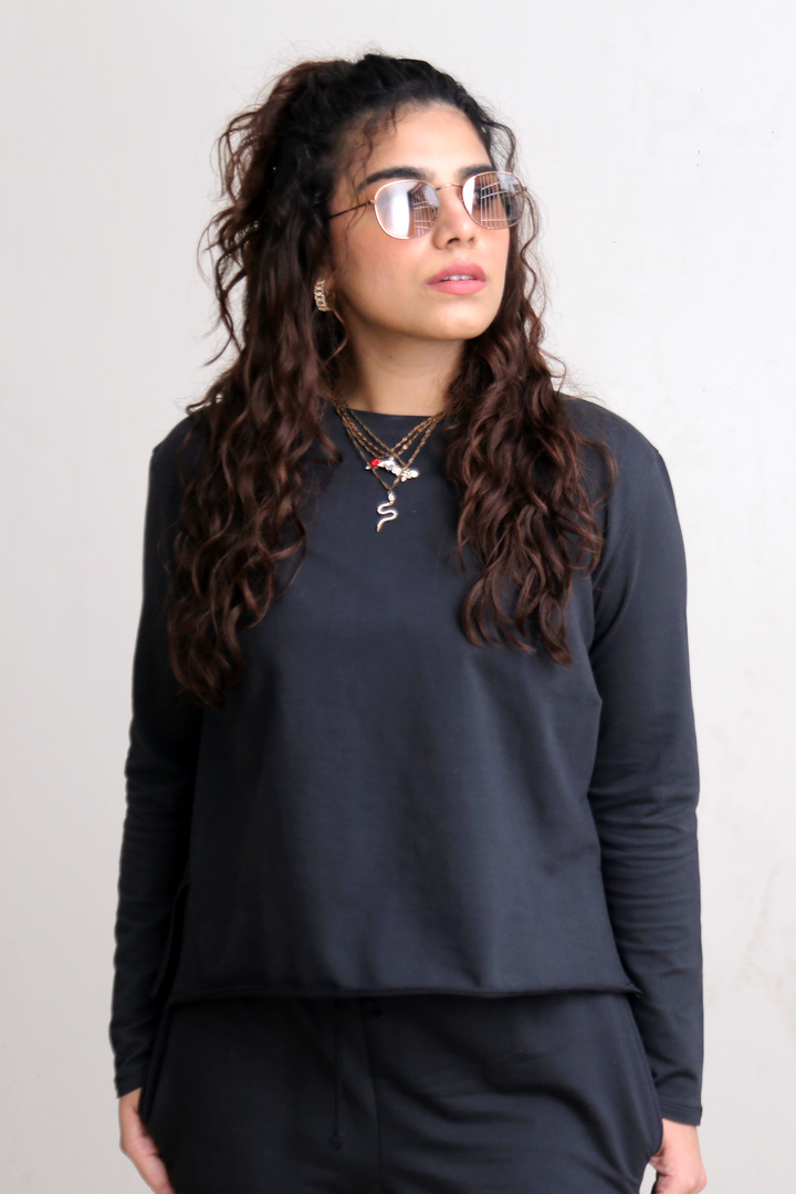 Co-Ord set w/full sleeves - Black