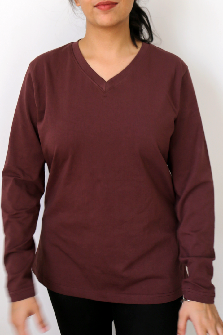 Long Sleeve Tee in Plum