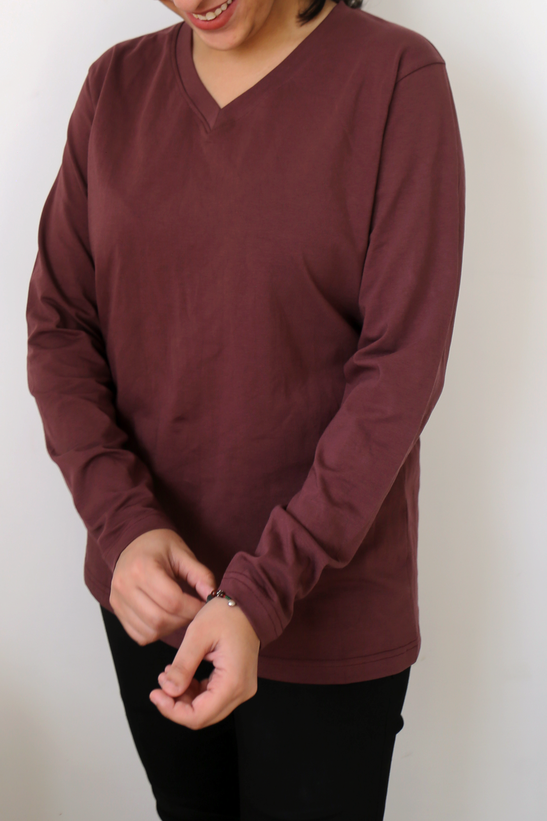 Long Sleeve Tee in Plum