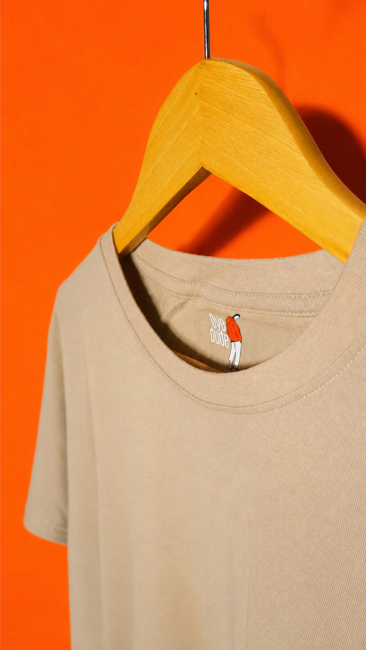 Men's Crew Neck T-Shirt in Beige - Neutral Earth Tone Men's Tee