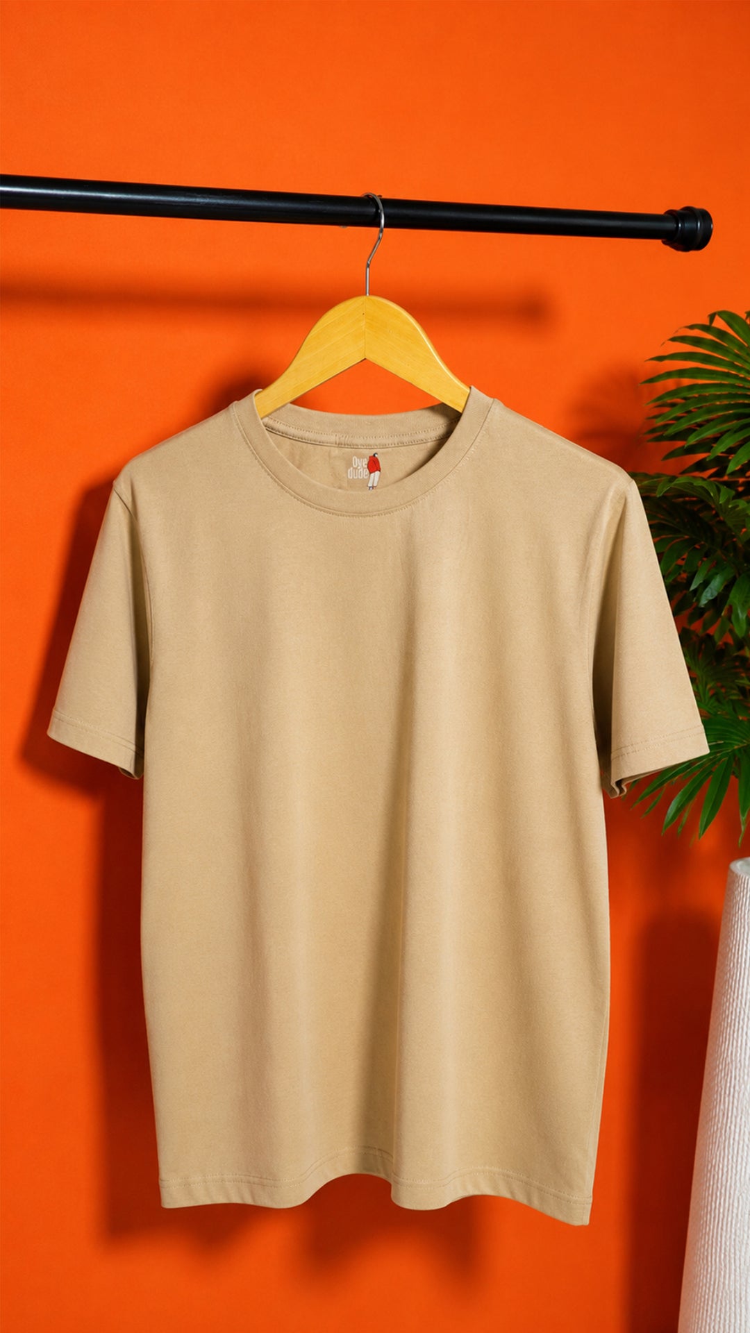 Men's Crew Neck T-Shirt in Beige - Neutral Earth Tone Men's Tee