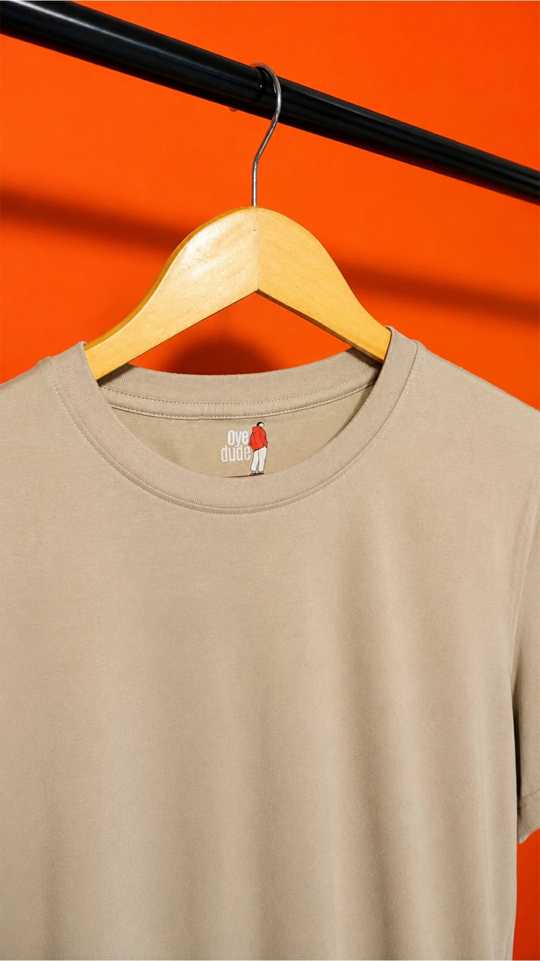 Men's Crew Neck T-Shirt in Beige - Neutral Earth Tone Men's Tee