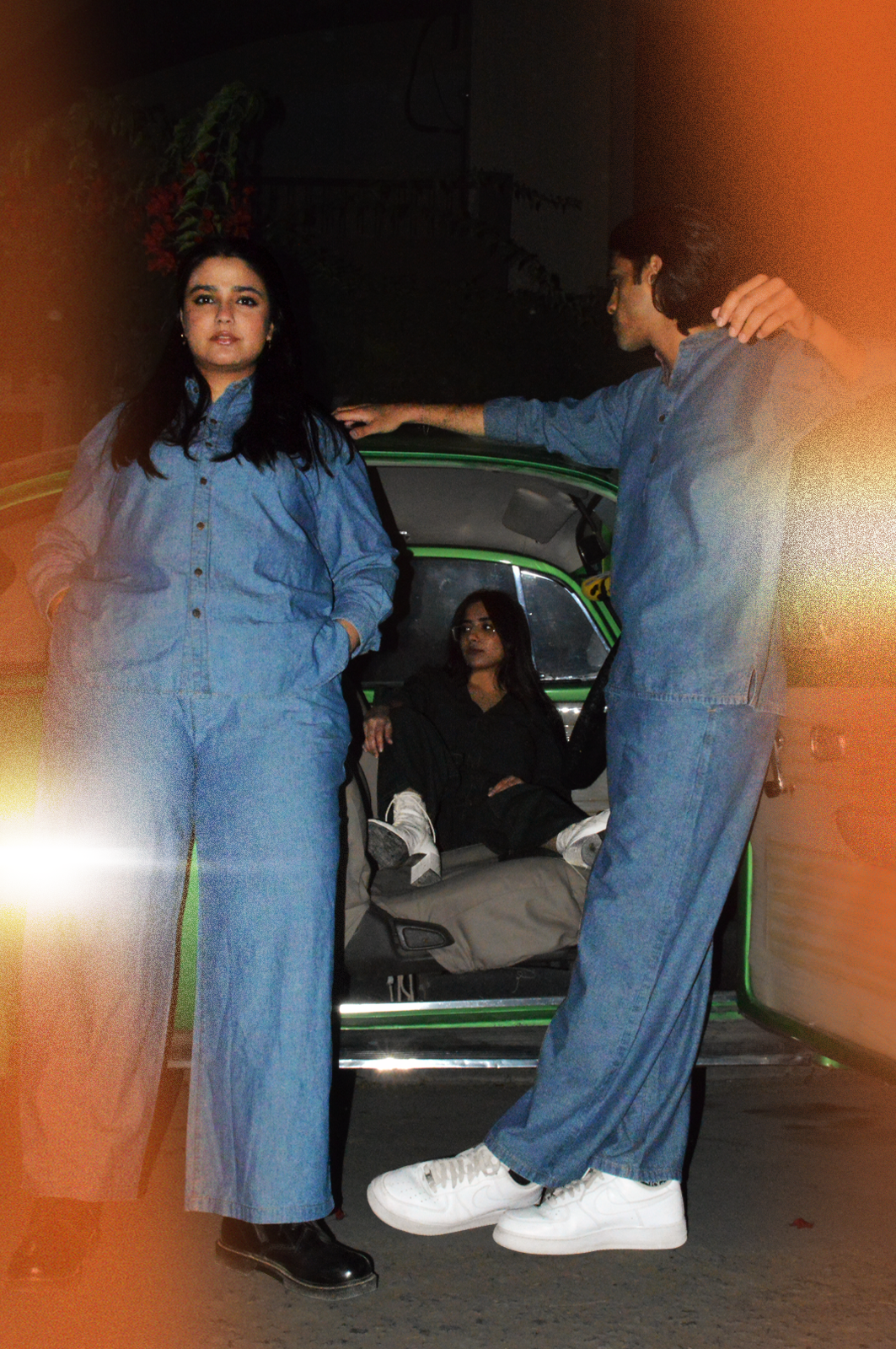 Co ord with Full Sleeves in Mid Wash Denim Blue