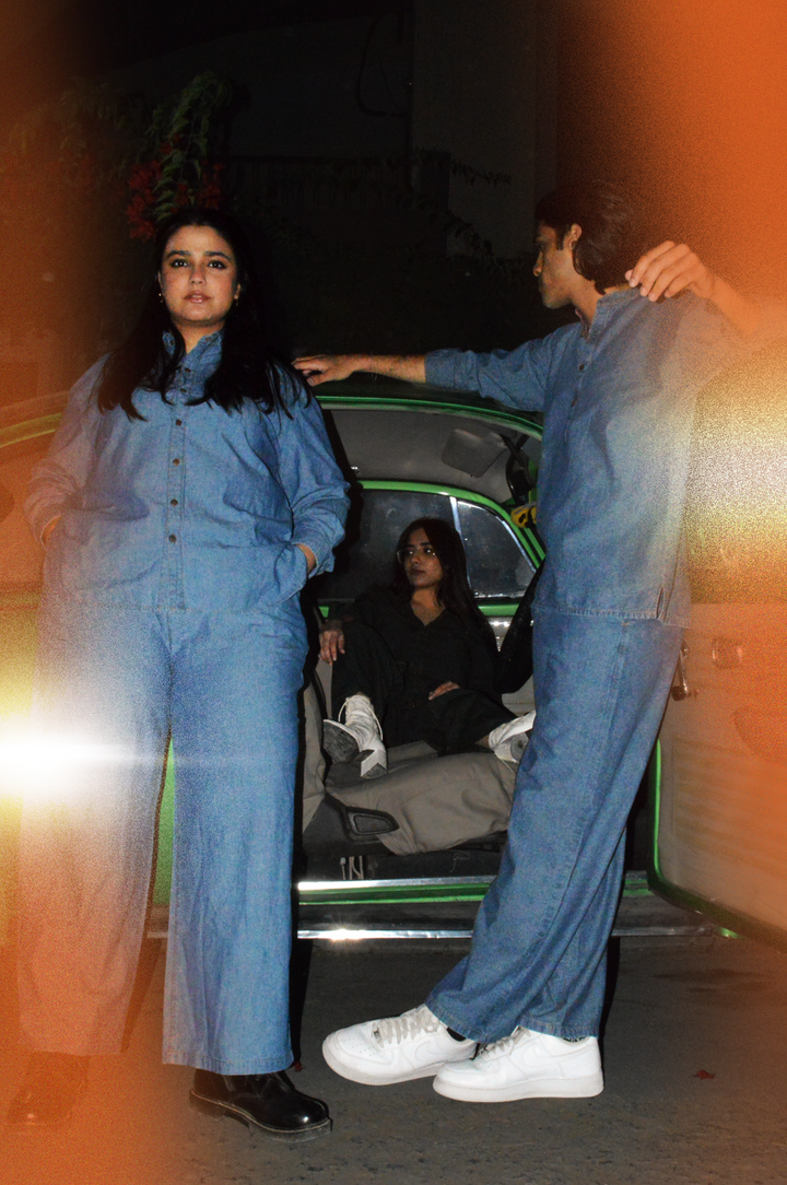 Co ord with Full Sleeves in Mid Wash Denim Blue