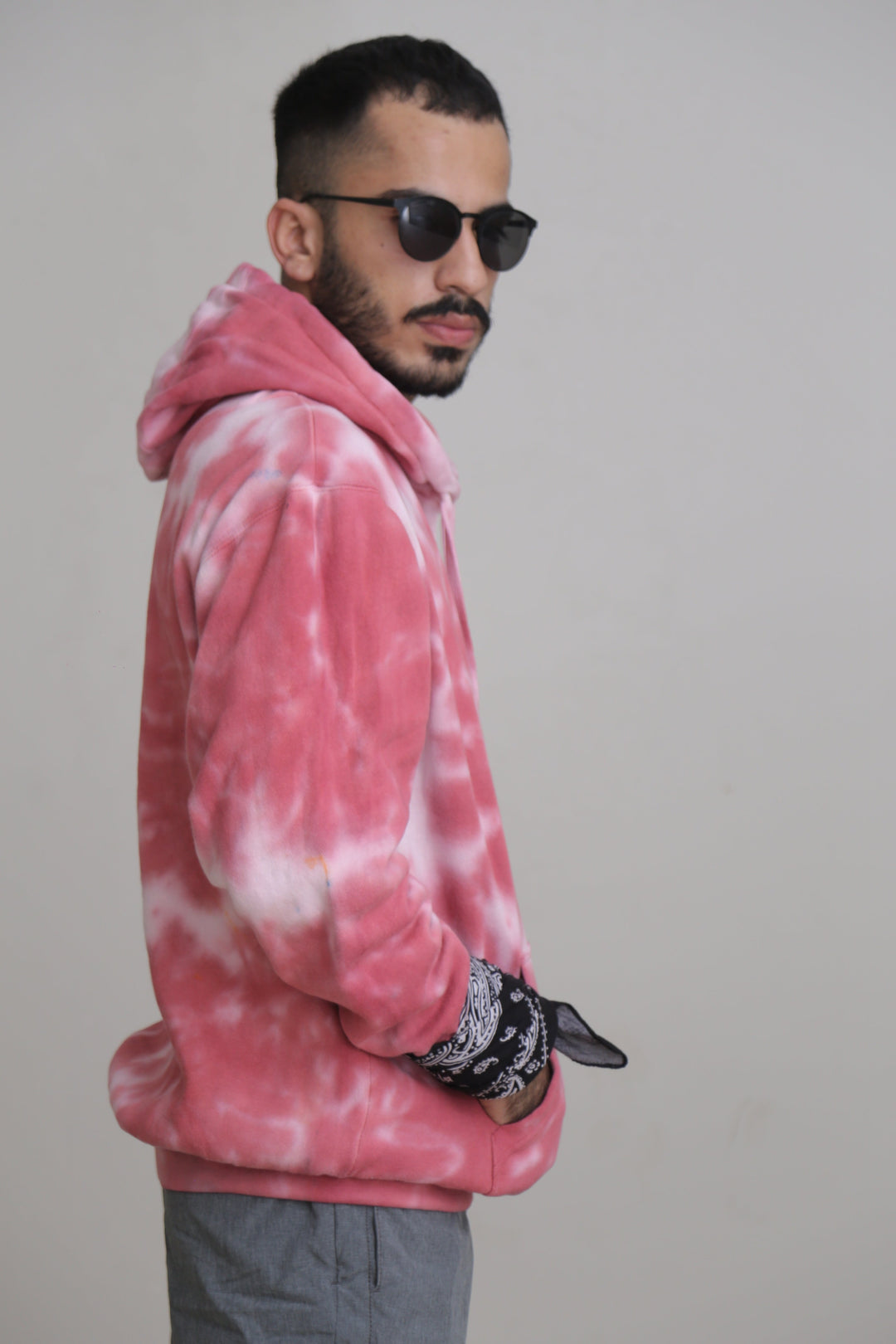 White Pink Tie & Dye Hoodie