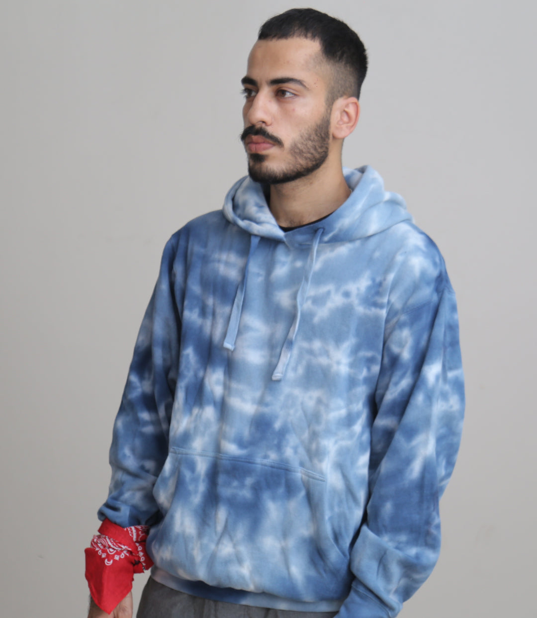 White Sky Blue Tie & Dye Hoodie
