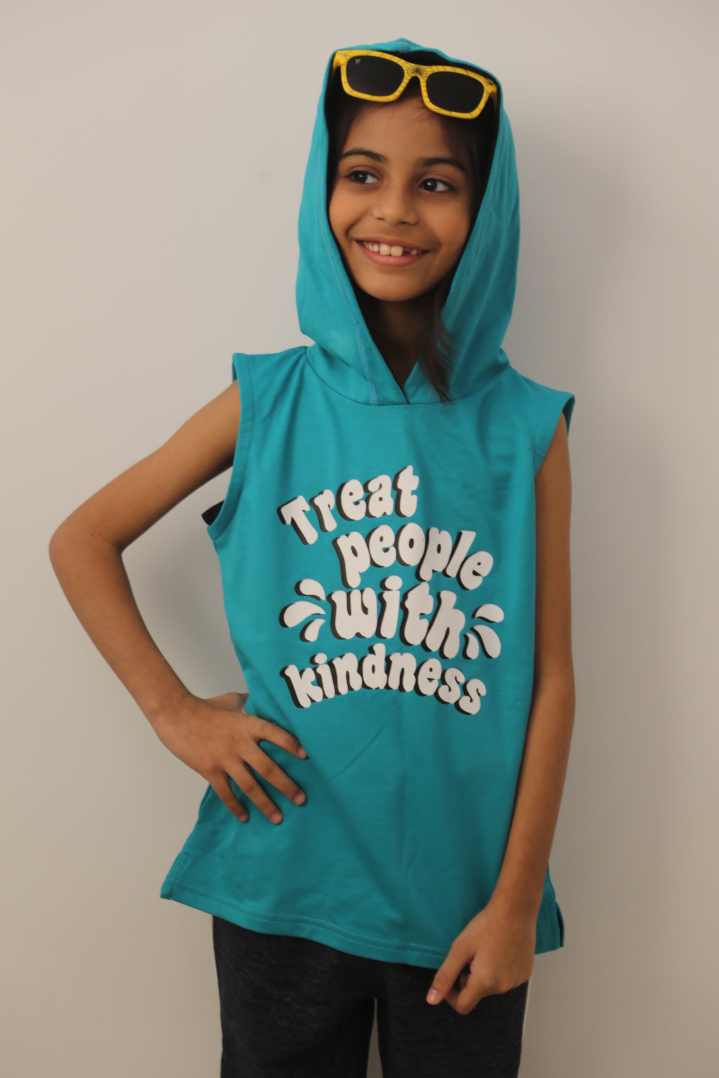 Sleeveless Hoodie For Girls Green Oyedude