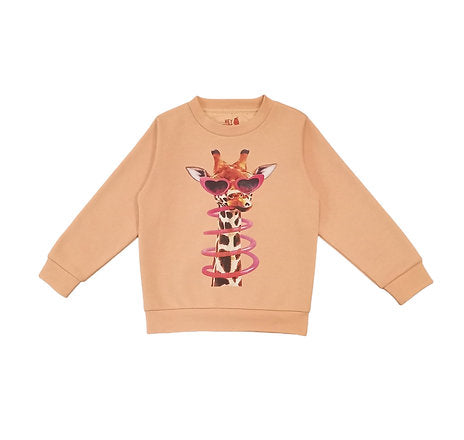 Sweat Shirt Peach Giraffe Rings